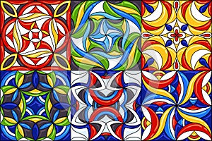 Set of ceramic tile patterns. Gorgeous seamless patterns. Can be used for wallpaper pattern fills web page background or