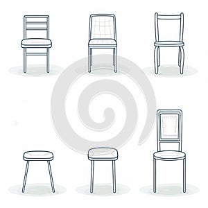 Set Of Chair Collection Icon