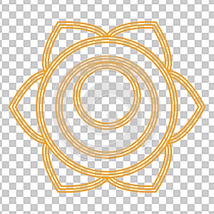 set of chakra symbol tattoo isolated on transparent background. vector illustration