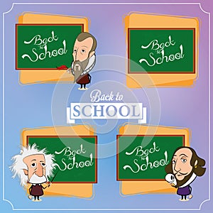 Set Of Chalkboards With Characters