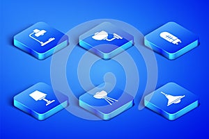 Set Chandelier, Table lamp, Floor, Wall sconce and Light emitting diode icon. Vector