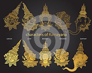 Set characters of Ramayana photo