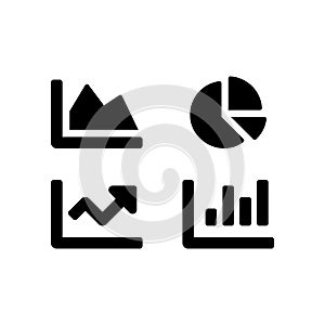 Set of charts and graphs in different styles vector icons. Statistics or financial market symbols. Vector EPS 10