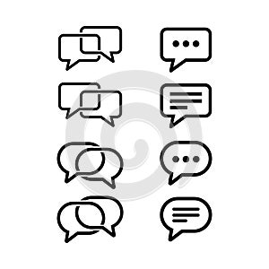 Set of chat bubble icons. vector illustration