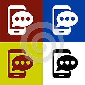 Set of Chat Message Icon Vector Illustration Logo Template