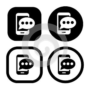 Set of Chat Message Icon Vector Illustration Logo Template