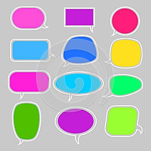 set of chat, speech or though bubble on isolated background