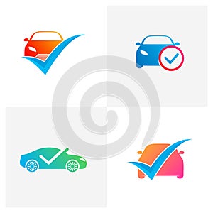 Set of Check Car logo vector template, Creative Car logo design concepts