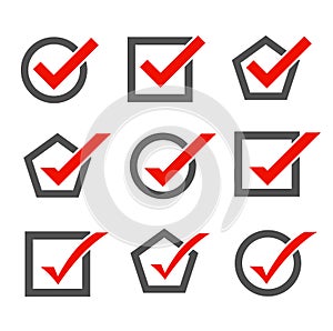 Set of check mark icons