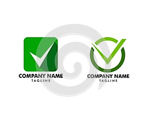 Set of Check mark logo vector or icon