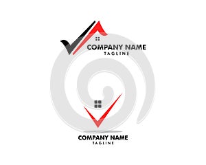 Set of Check Mark Real Estate Logo Template