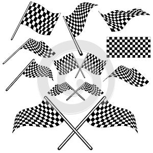 Sada skládající se z kostkovaný vlajka 