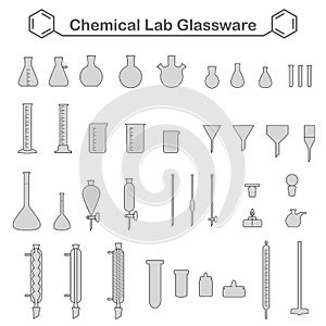 Set of chemical glassware kit