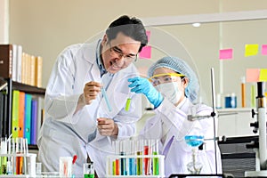 Set of Chemical tube development and pharmacy in laboratory,biochemistry and research technology concept.