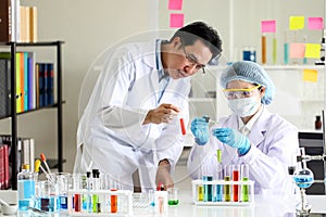 Set of Chemical tube development and pharmacy in laboratory,biochemistry and research technology concept