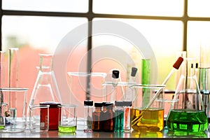 Set of Chemical tube development and pharmacy in laboratory,biochemistry and research technology concept.