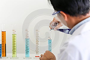 Set of Chemical tube development and pharmacy in laboratory,biochemistry and research technology concept