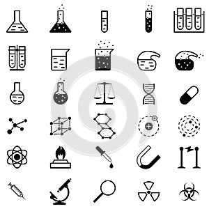 Set of chemistry and medicine icons