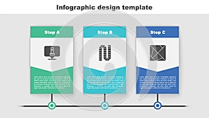 Set Chess, Board game and Rubik cube. Business infographic template. Vector