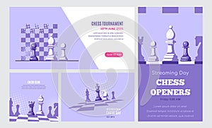 Set of Chess Game Banner Templates, Stock Vector