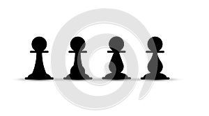 Set of chess pawns. Vector icon