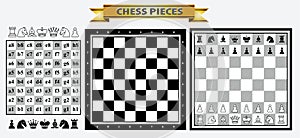 Set of chess piece element, winner and looser concept, in a fair game.