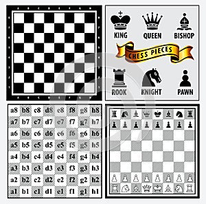 Set of chess piece element, winner and looser concept, in a fair game.