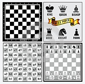 Set of chess piece element, winner and looser concept, in a fair game. photo