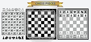 Set of chess piece element, winner and looser concept, in a fair game. photo