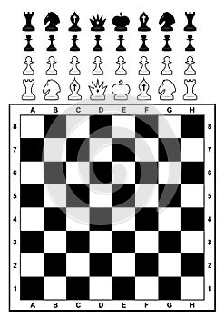Un impostato composto da scacchi pezzi un scacchiera 