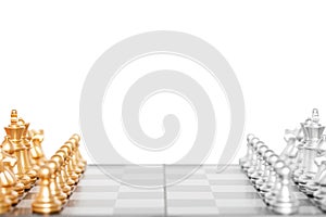 Set of chess pieces, chessboard game isolated on white background.clipping path