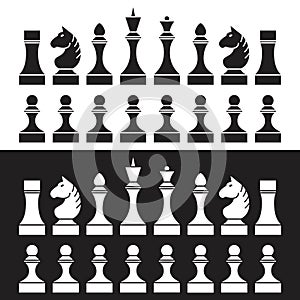 Set of chess pieces (chessmen), photo