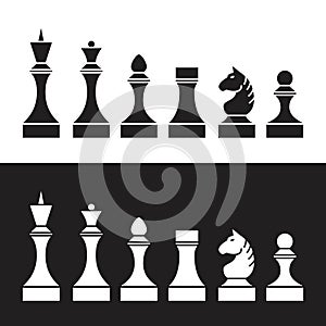 Set of chess pieces (chessmen), photo