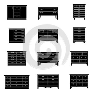 Set of chests of drawers, vector illustration