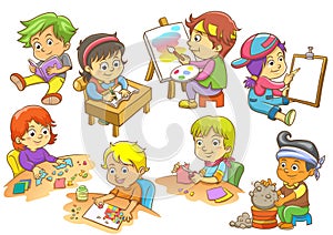 Set of child activities photo