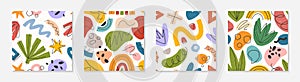 Set of childish abstract seamless pattern photo