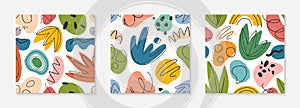 Set of childish abstract seamless pattern photo