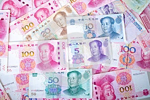 Set of Chinese currency money yuan renminbi