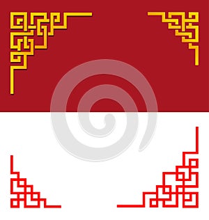 Set of Chinese line corner element in vector art