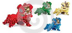 Set of chinese lion dance