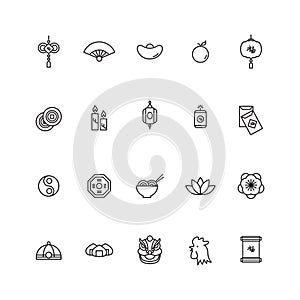 set of chinese new year icons. Vector illustration decorative design