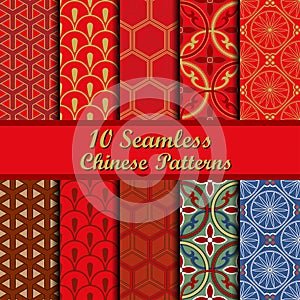 Set of Chinese seamless patterns