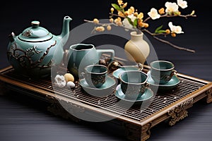 Set of Chinese tea ready to be served during festives photo