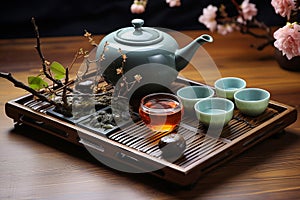 Set of Chinese tea ready to be served during festives photo