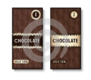 Set of chocolate bar package