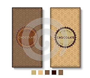 Set of chocolate bar package designs