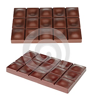 Set of Chocolate Bars, isolated on transparent background