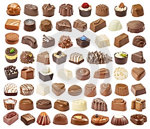 Set of chocolate candie