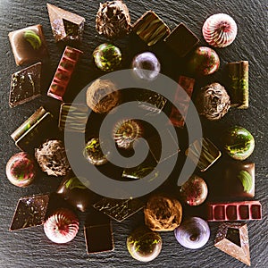 Set of chocolate candie,