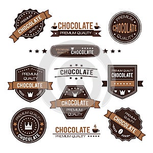Set of chocolate design logo and icons